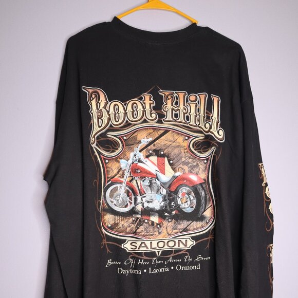 New without Tag Boot Hill Saloon Motorcycle biker long sleeve shirt Man's 3XL - Picture 6 of 7